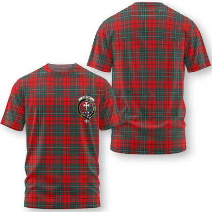 Clan Cheyne Tartan Men T Shirt Crest And Plaid Basic Style