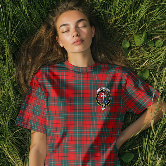 Clan Cheyne Tartan Women T Shirt Crest And Plaid Basic Style