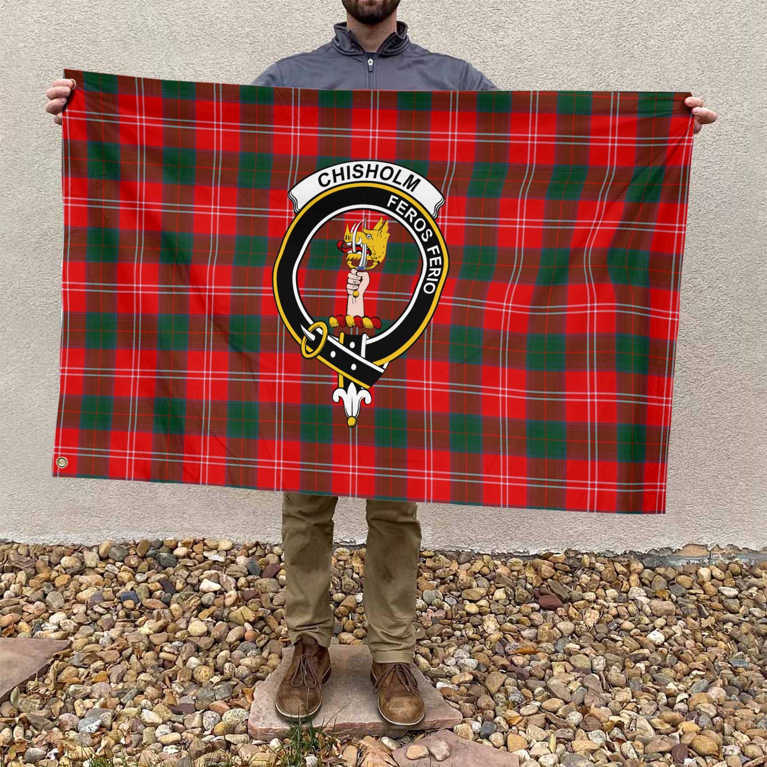 Clan Chisholm Tartan Flag 1 Crest And Plaid Basic Style Tartan House Flag Crest And Plaid Basic Style