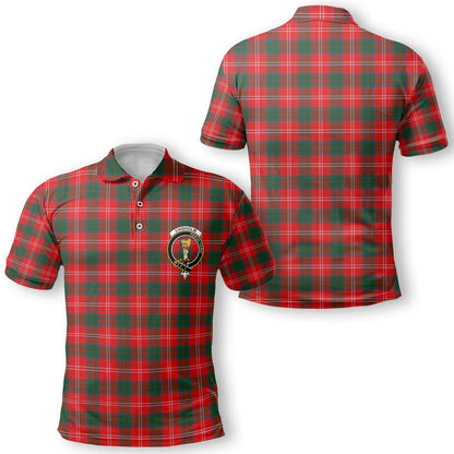 Clan Chisholm Tartan Golf Men Polo Shirt Crest And Plaid Basic Style