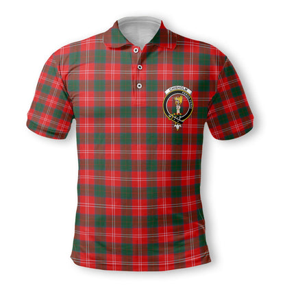 Clan Chisholm Tartan Golf Men Polo Shirt Crest And Plaid Basic Style