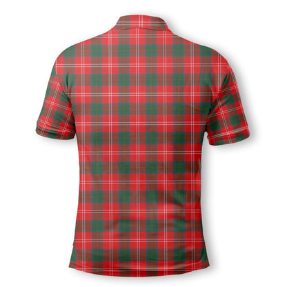 Clan Chisholm Tartan Golf Men Polo Shirt Crest And Plaid Basic Style