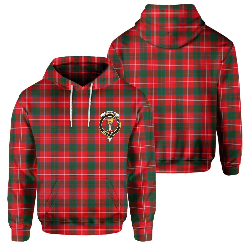 Clan Chisholm Tartan Men Hoodie Crest And Plaid Basic Style