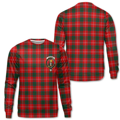 Clan Chisholm Tartan Men Sweatshirt Crest And Plaid Basic Style