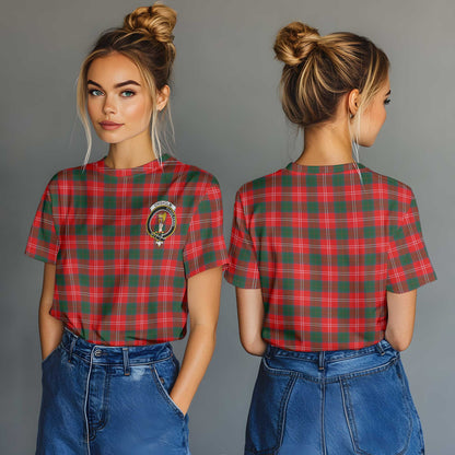 Clan Chisholm Tartan Women T Shirt Crest And Plaid Basic Style