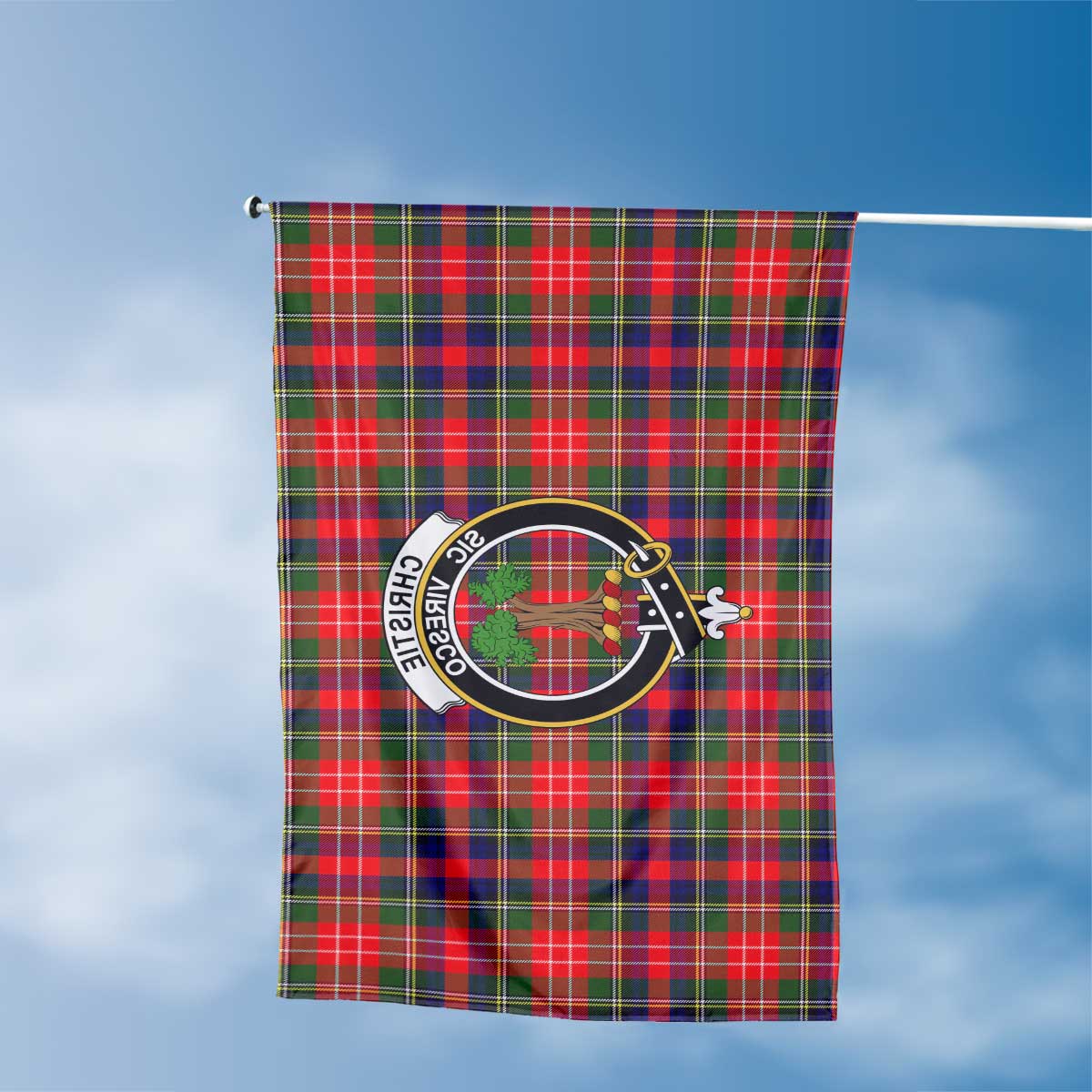 Clan Christie Tartan Flag Crest And Plaid Basic Style