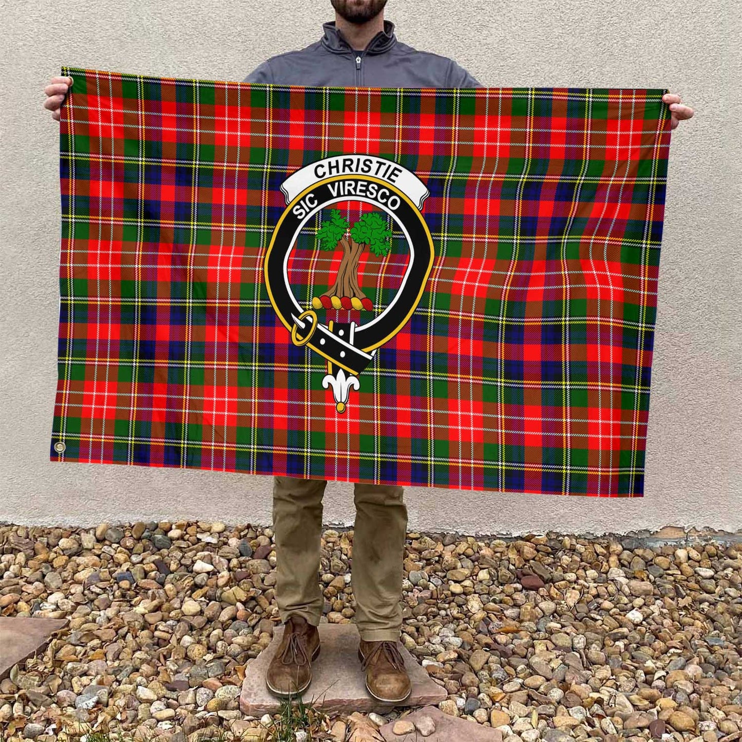 Clan Christie Tartan Flag 1 Crest And Plaid Basic Style Tartan House Flag Crest And Plaid Basic Style