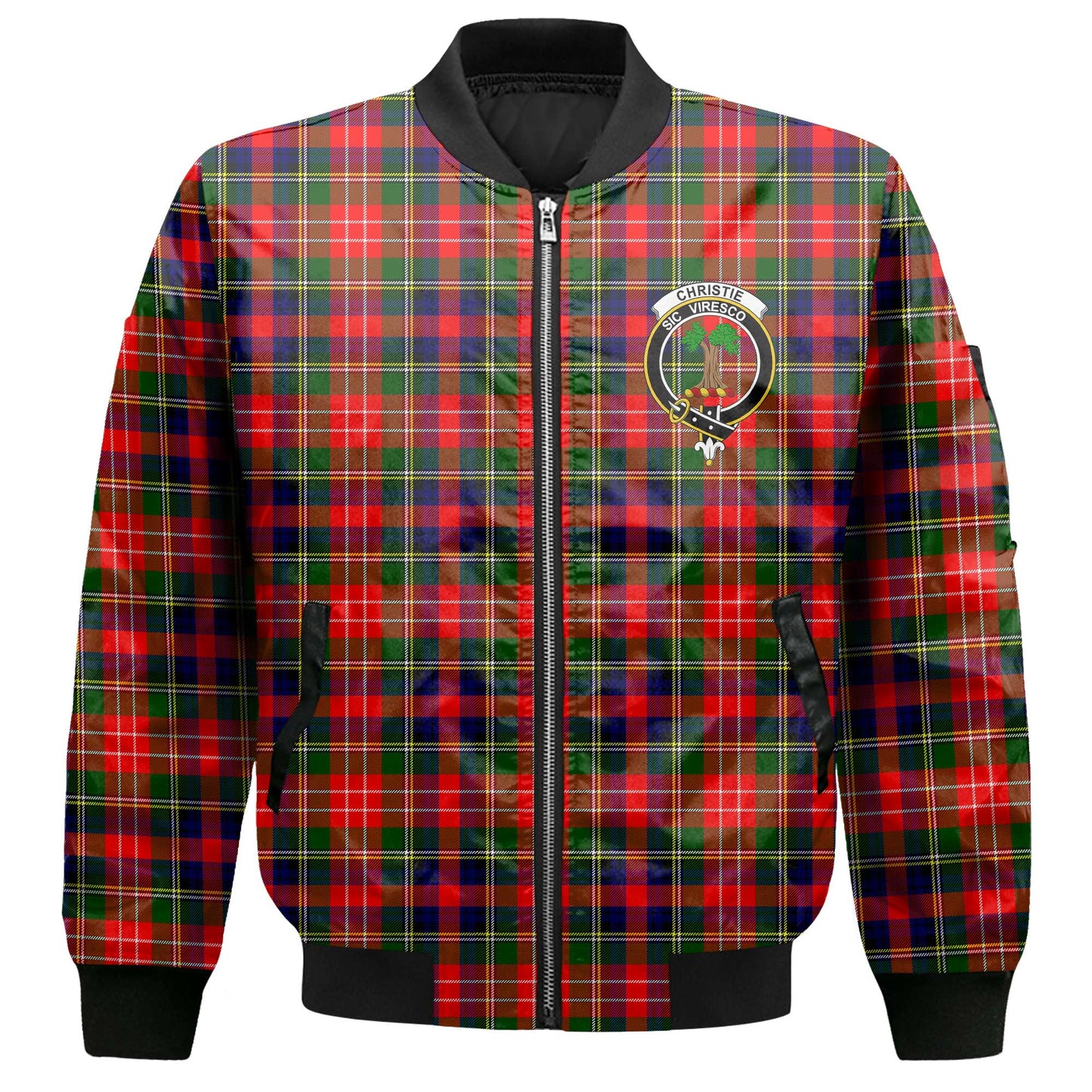 Clan Christie Tartan Men Bomber Jacket Crest And Plaid Basic Style