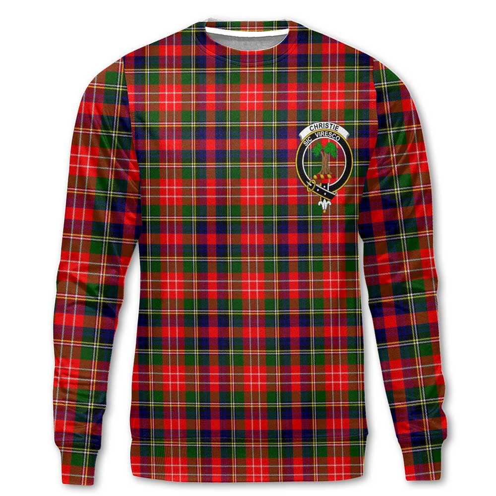 Clan Christie Tartan Men Sweatshirt Crest And Plaid Basic Style