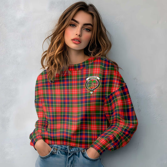 Clan Christie Tartan Women Sweatshirt Crest And Plaid Basic Style