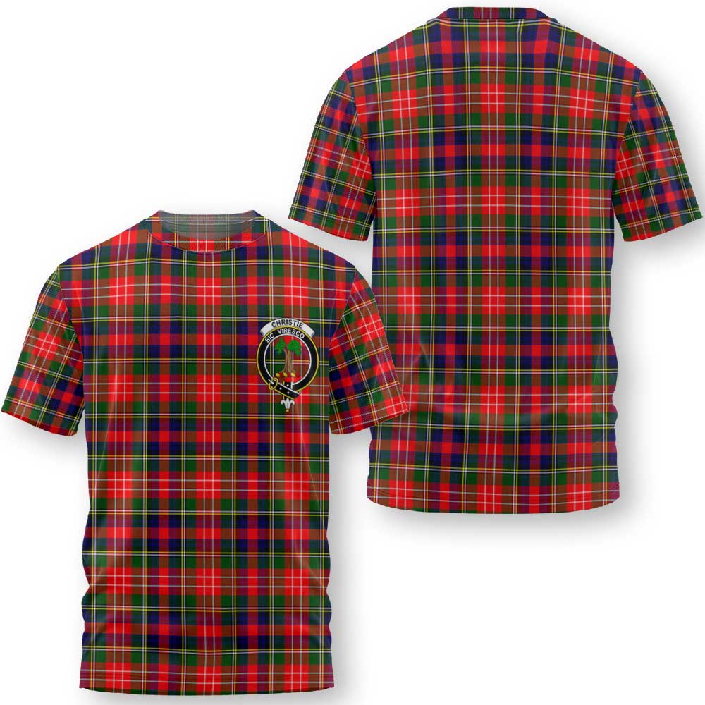 Clan Christie Tartan Women T Shirt Crest And Plaid Basic Style