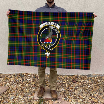 Clan Clelland Tartan Flag 1 Crest And Plaid Basic Style Tartan House Flag Crest And Plaid Basic Style