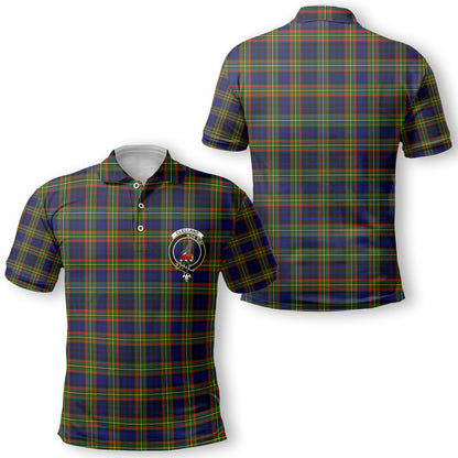 Clan Clelland Tartan Golf Men Polo Shirt Crest And Plaid Basic Style