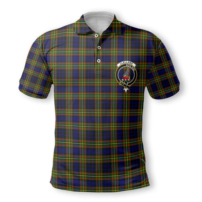 Clan Clelland Tartan Golf Men Polo Shirt Crest And Plaid Basic Style