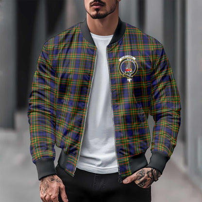 Clan Clelland Tartan Men Bomber Jacket Crest And Plaid Basic Style