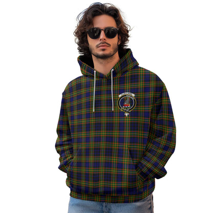 Clan Clelland Tartan Men Hoodie Crest And Plaid Basic Style