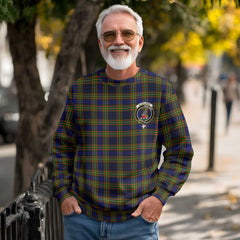 Clan Clelland Tartan Men Sweatshirt Crest And Plaid Basic Style