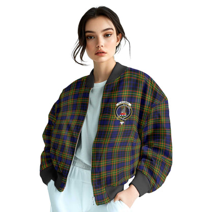 Clan Clelland Tartan Women Bomber Jacket Crest And Plaid Basic Style