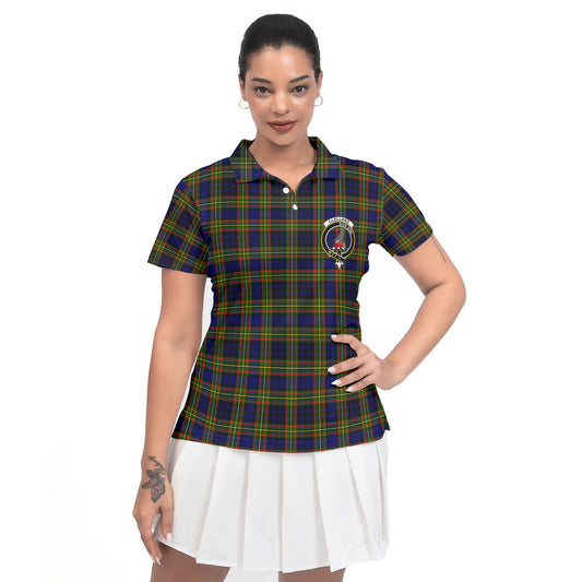 Clan Clelland Tartan Women Polo Shirt Crest And Plaid Basic Style