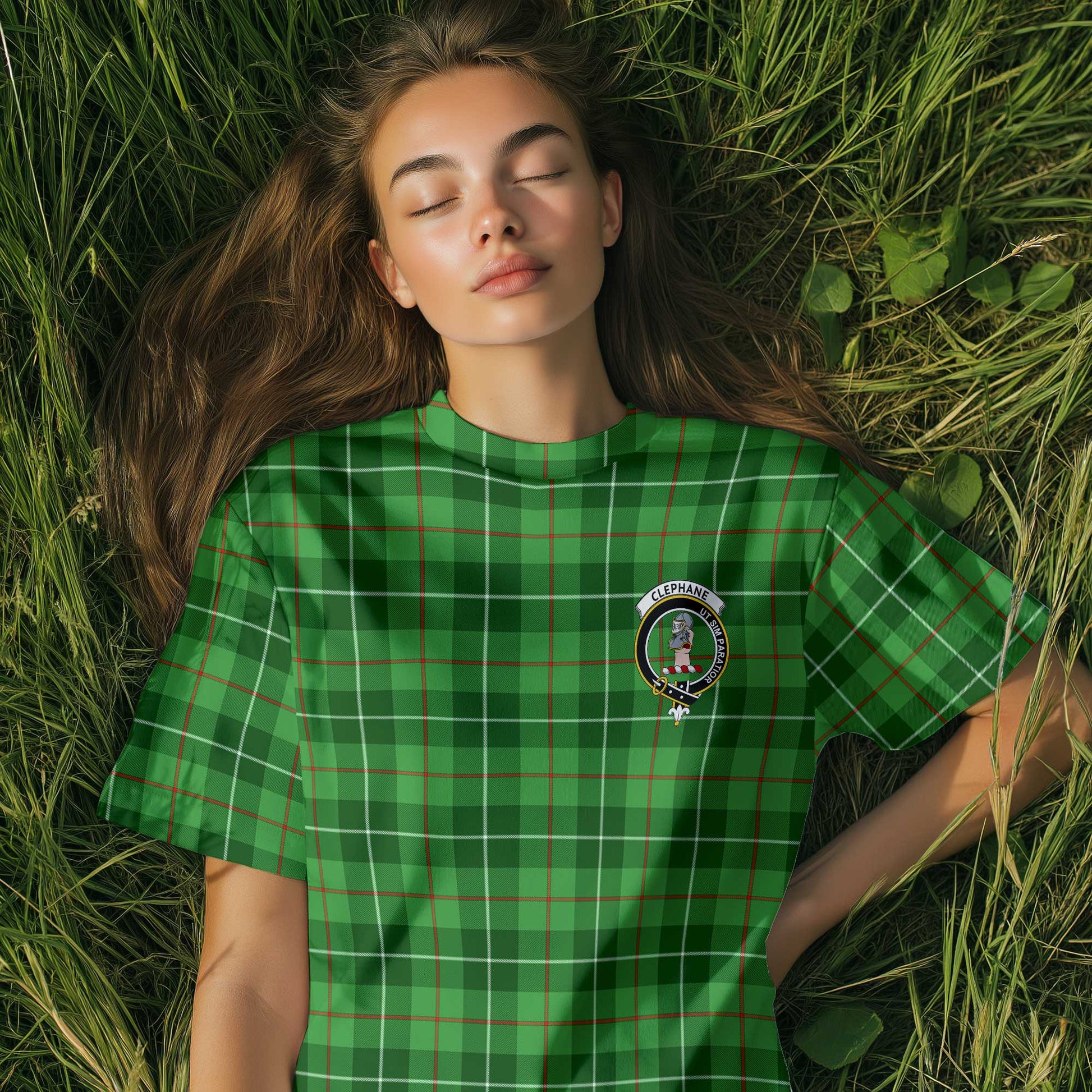 Clan Clephane Tartan Women T Shirt Crest And Plaid Basic Style