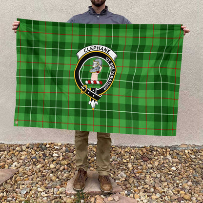 Clan Clephane Or Clephan Tartan Flag Crest And Plaid Basic Style