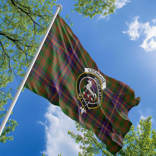 Clan Cochrane Tartan Flag Crest And Plaid Basic Style