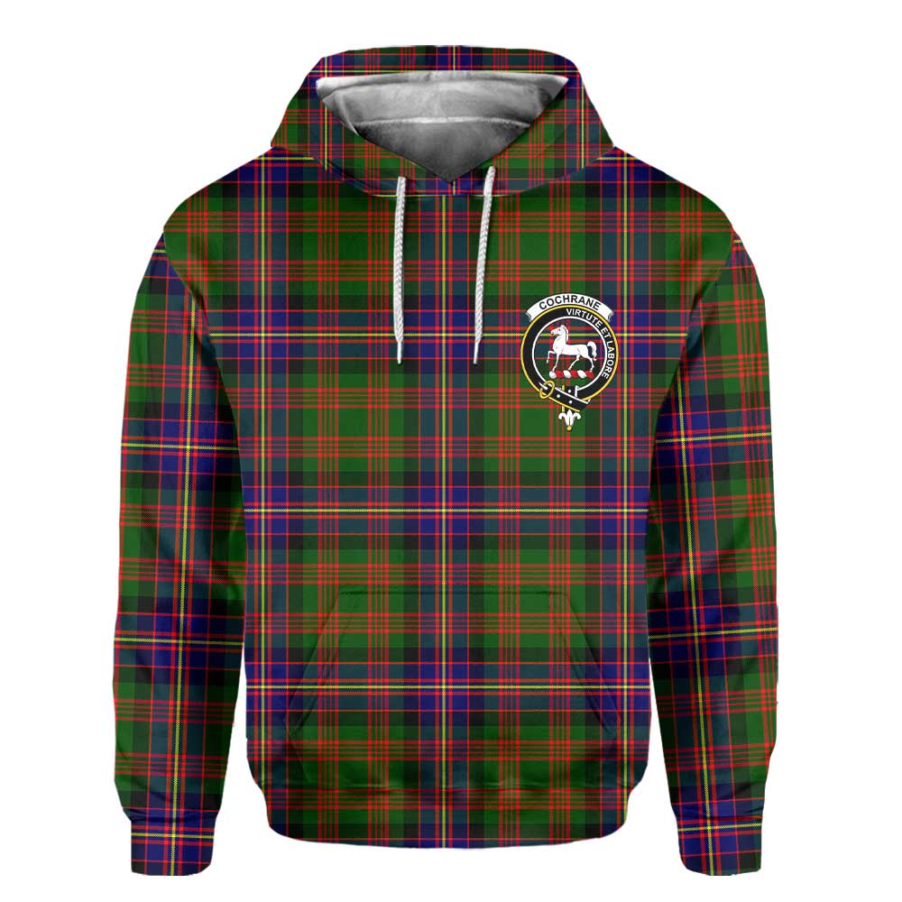 Clan Cochrane Tartan Men Hoodie Crest And Plaid Basic Style