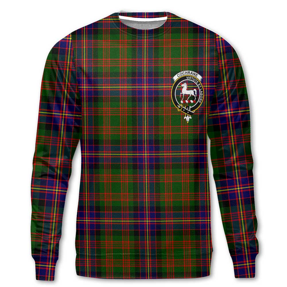 Clan Cochrane Tartan Men Sweatshirt Crest And Plaid Basic Style