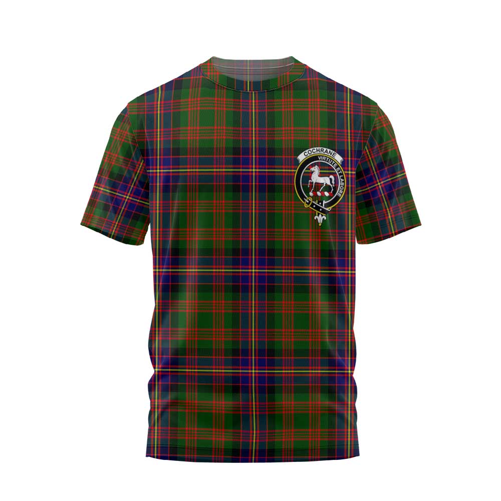 Clan Cochrane Tartan Men T Shirt Crest And Plaid Basic Style