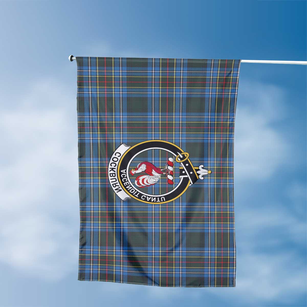 Clan Cockburn Tartan Flag Crest And Plaid Basic Style