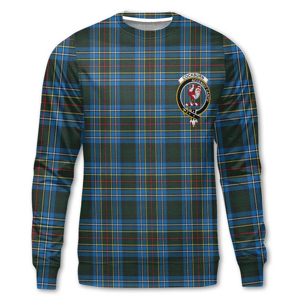 Clan Cockburn Tartan Men Sweatshirt Crest And Plaid Basic Style