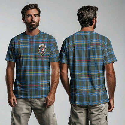 Clan Cockburn Tartan Men T Shirt Crest And Plaid Basic Style