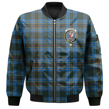 Clan Cockburn Tartan Women Bomber Jacket Crest And Plaid Basic Style