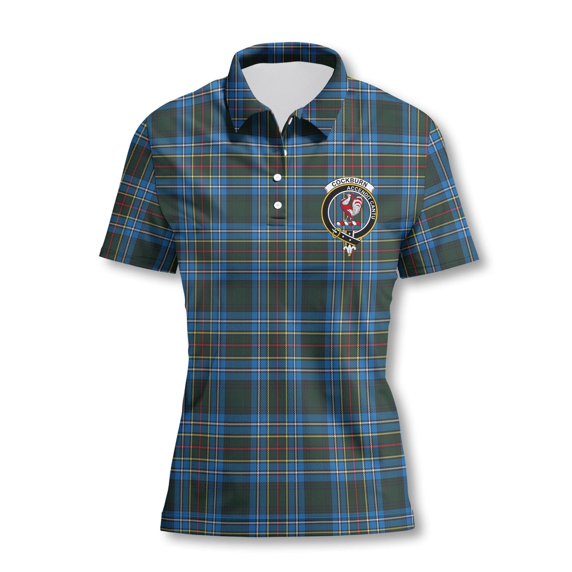 Clan Cockburn Tartan Women Polo Shirt Crest And Plaid Basic Style