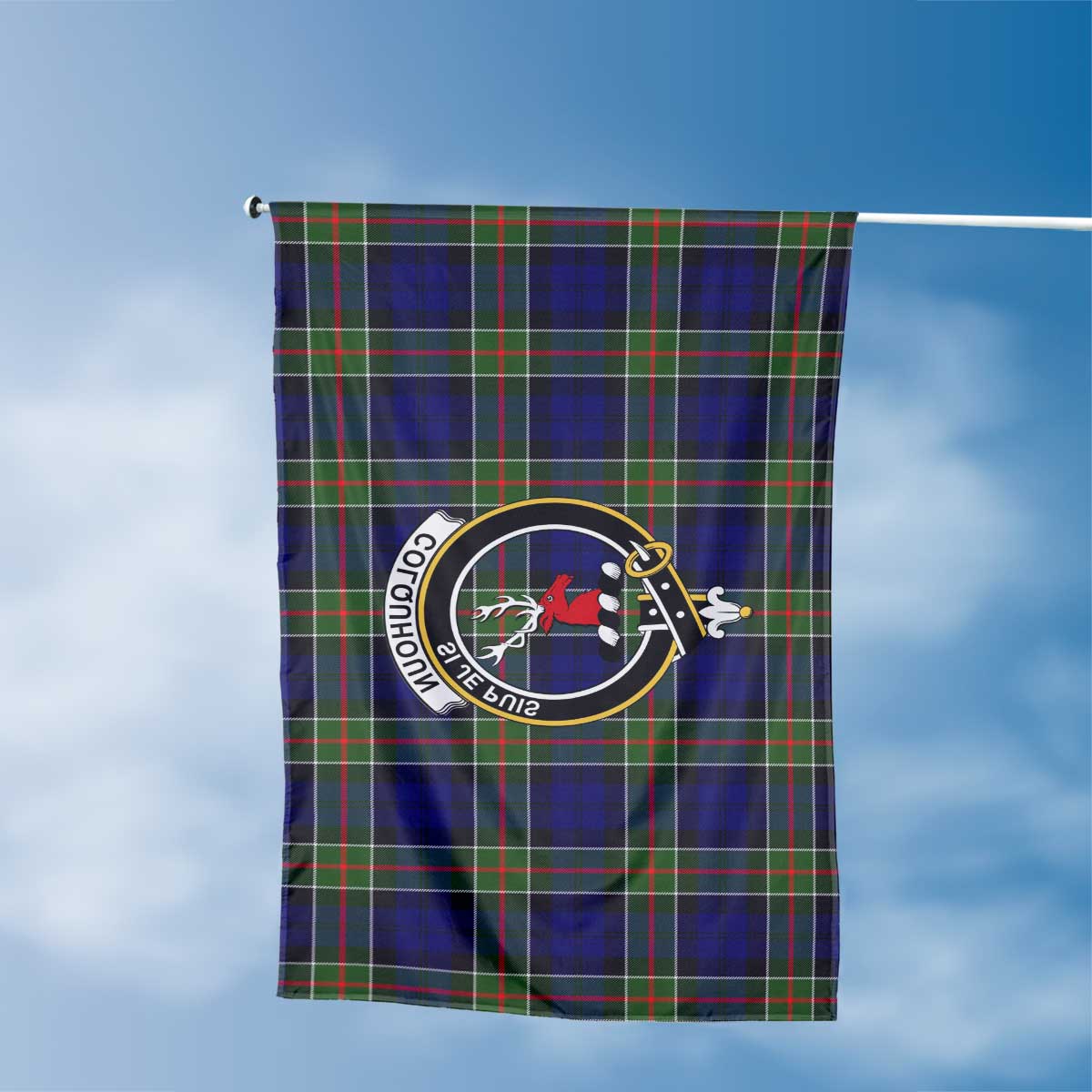 Clan Colquhoun Tartan Flag 1 Crest And Plaid Basic Style Tartan House Flag Crest And Plaid Basic Style