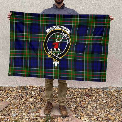 Clan Colquhoun Tartan Flag Crest And Plaid Basic Style