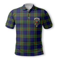 Clan Colquhoun Tartan Golf Men Polo Shirt Crest And Plaid Basic Style