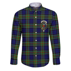 Clan Colquhoun Tartan Long Sleeve Button Shirt Crest And Plaid Basic Style