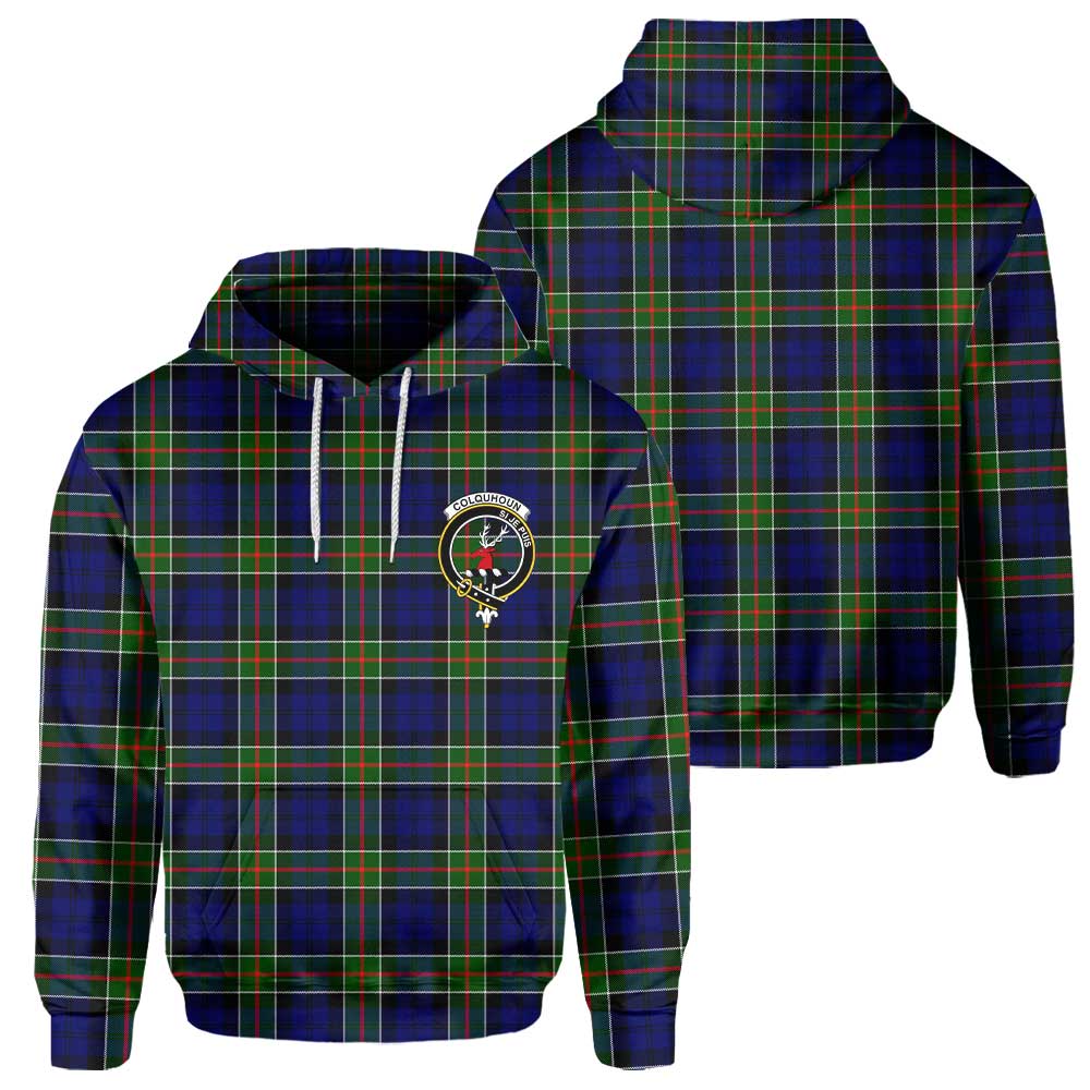 Clan Colquhoun Tartan Men Hoodie Crest And Plaid Basic Style