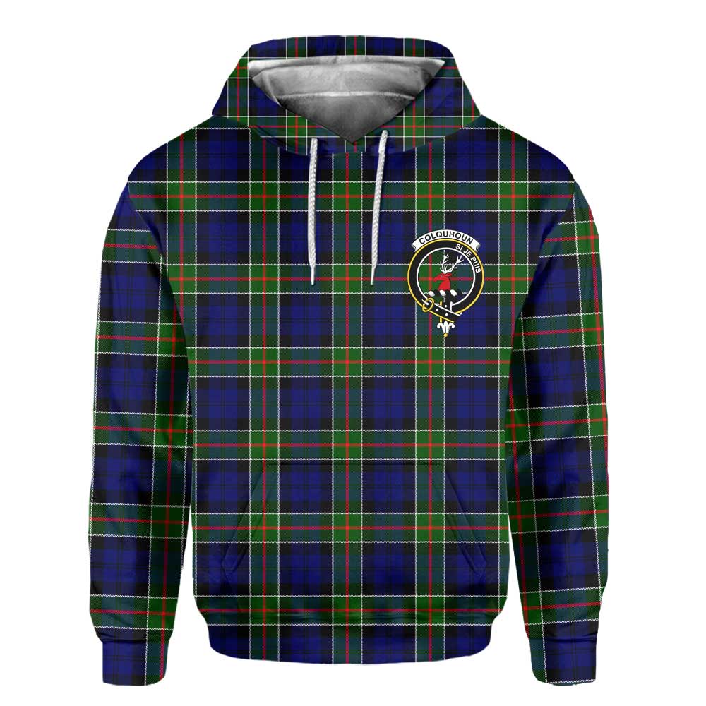 Clan Colquhoun Tartan Men Hoodie Crest And Plaid Basic Style