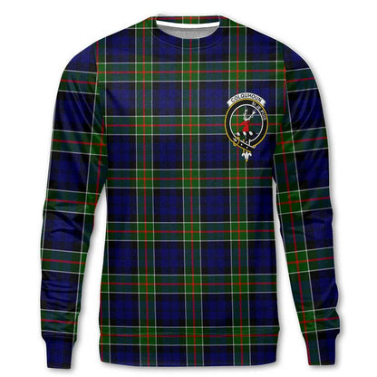 Clan Colquhoun Tartan Men Sweatshirt Crest And Plaid Basic Style