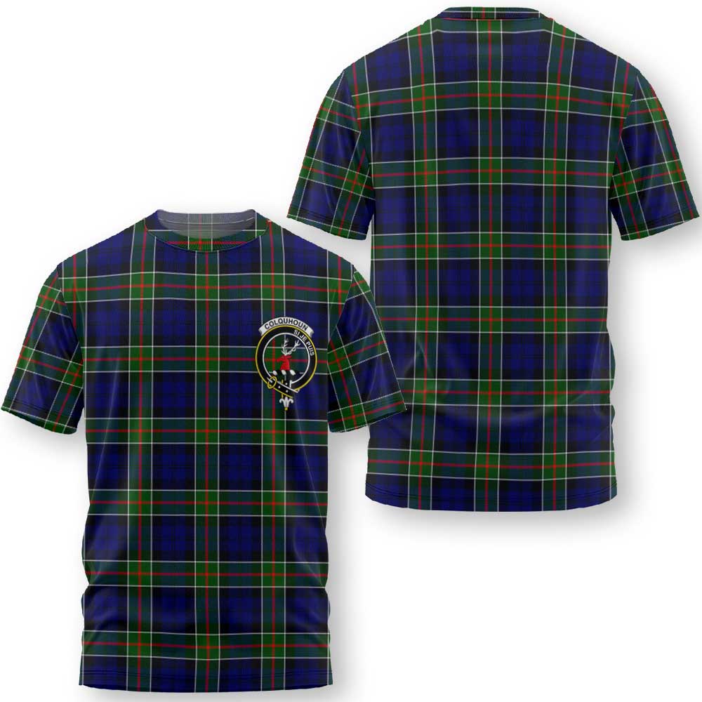 Clan Colquhoun Tartan Men T Shirt Crest And Plaid Basic Style