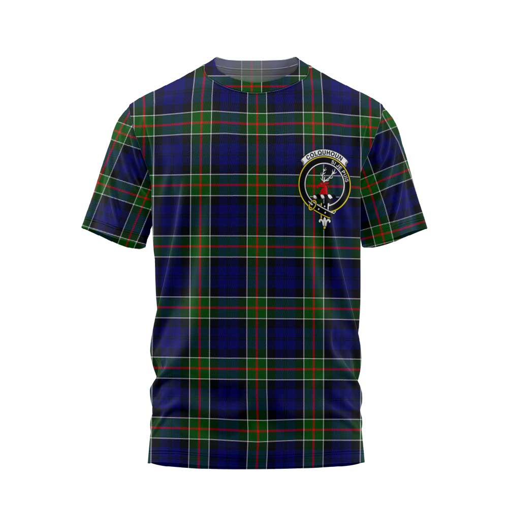 Clan Colquhoun Tartan Men T Shirt Crest And Plaid Basic Style