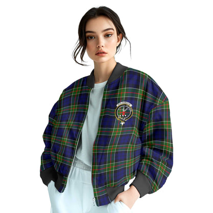 Clan Colquhoun Tartan Women Bomber Jacket Crest And Plaid Basic Style