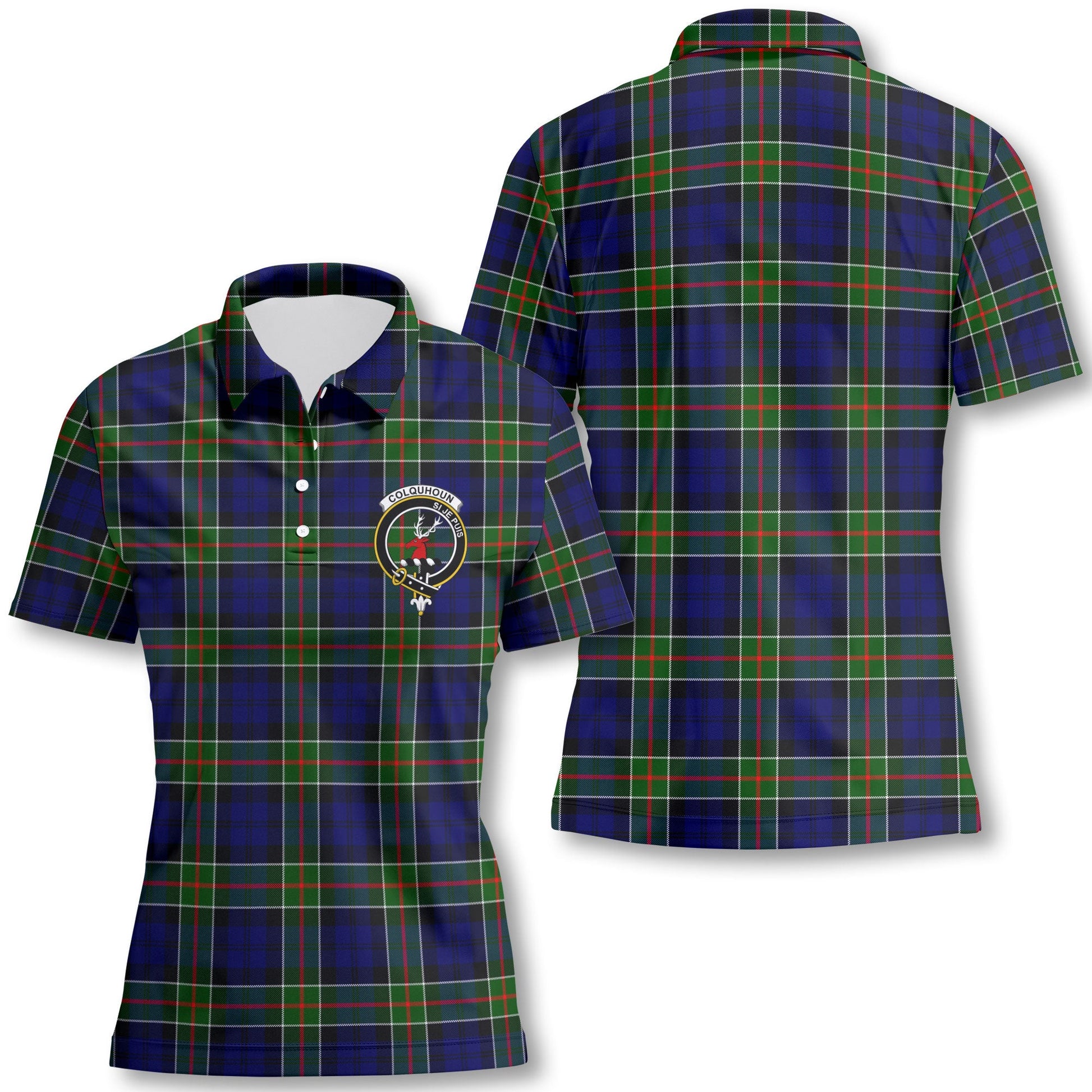 Clan Colquhoun Tartan Women Polo Shirt Crest And Plaid Basic Style