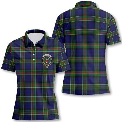 Clan Colquhoun Tartan Women Polo Shirt Crest And Plaid Basic Style