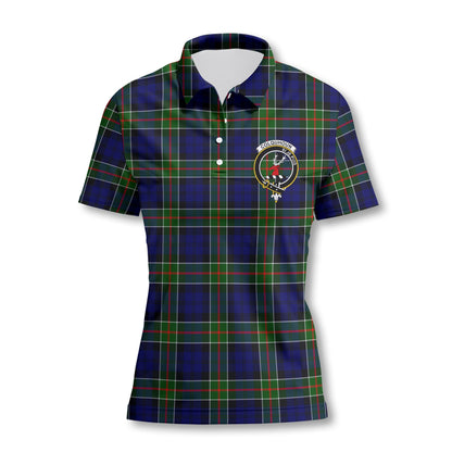 Clan Colquhoun Tartan Women Polo Shirt Crest And Plaid Basic Style