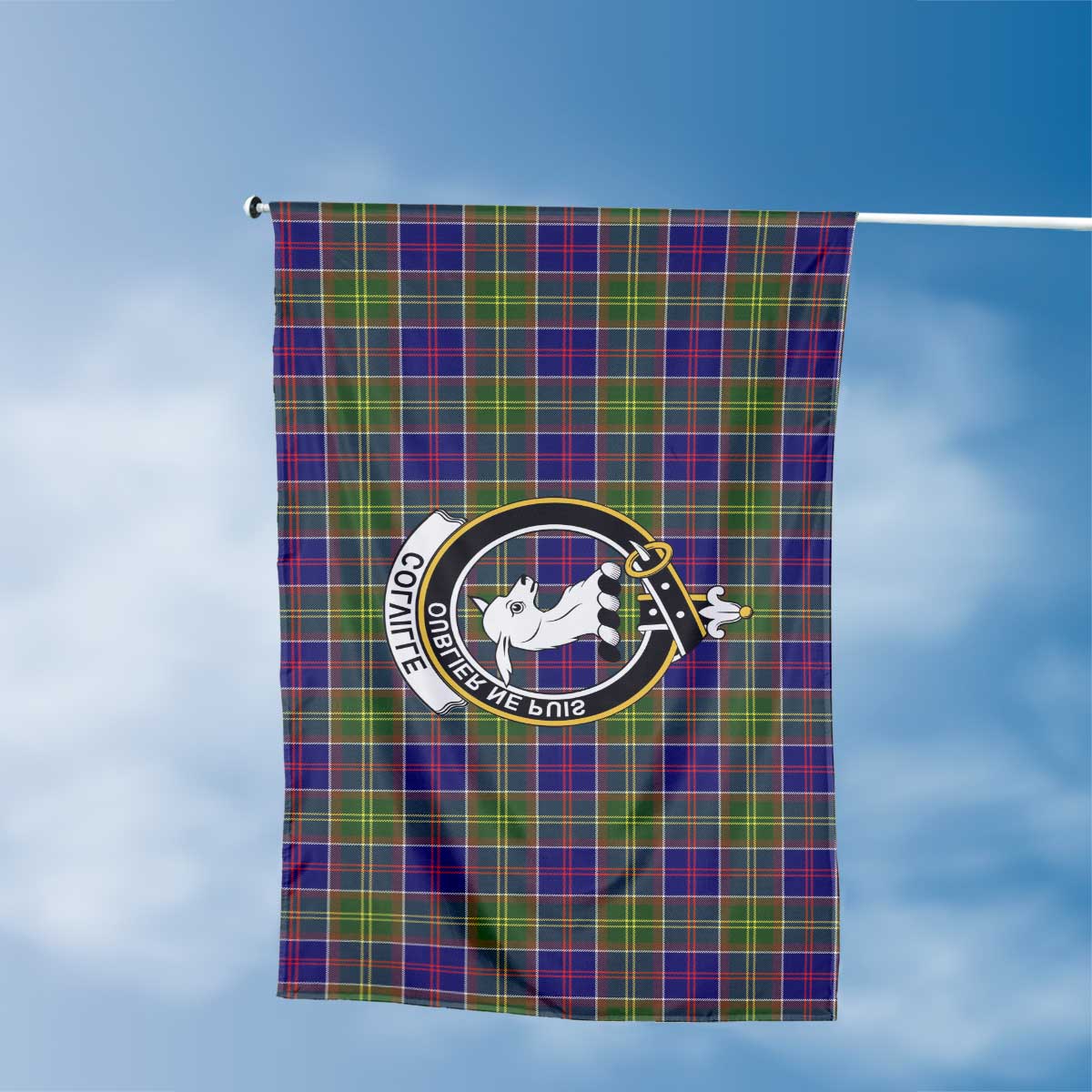 Clan Colville Tartan Flag Crest And Plaid Basic Style