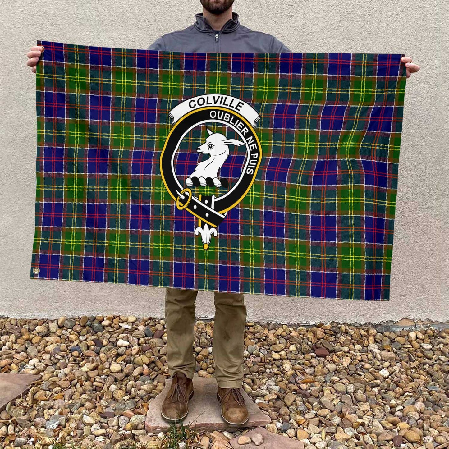 Clan Colville Tartan Flag 1 Crest And Plaid Basic Style Tartan House Flag Crest And Plaid Basic Style