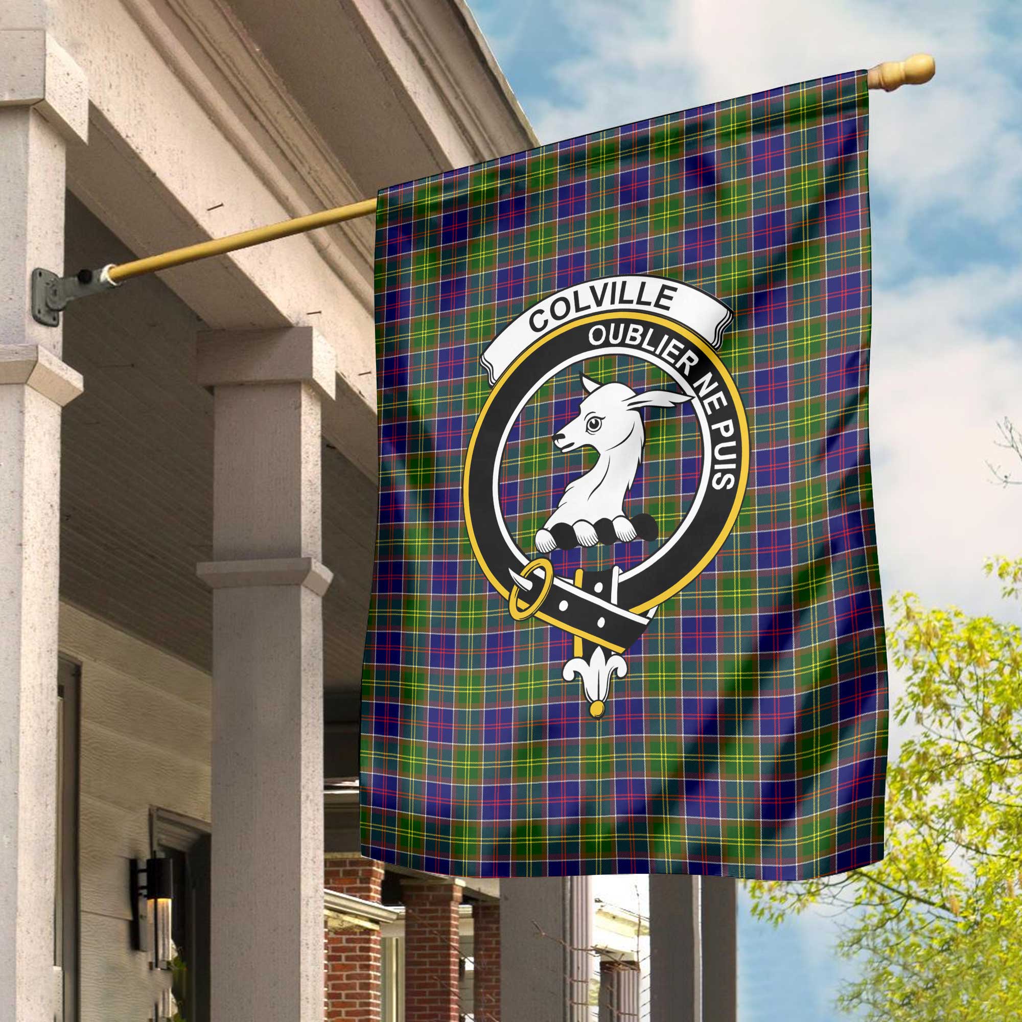 Clan Colville Tartan Garden Flag Crest And Plaid Basic Style